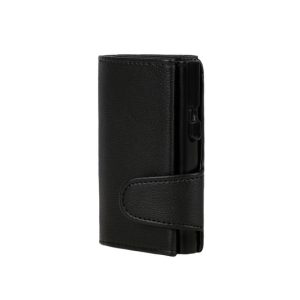 Juscha JU-961101 Pasjeshouder Clicksafe RFID Kunstleer ZW/ZW 8 Pasjes Met Opbergvak Voor Muntgeld