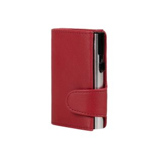 Juscha JU-962103 Pasjeshouder Clicksafe RFID Kunstleer RO/ZI 8 Pasjes Met Opbergvak Voor Muntgeld
