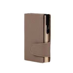 Juscha JU-963106 Pasjeshouder Clicksafe RFID Kunstleer Beige/champ 8 Pasjes Met Opbergvak Voor Muntgeld