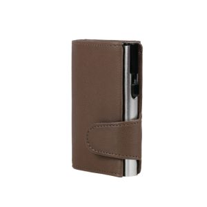 Juscha JU-962105 Pasjeshouder Clicksafe RFID Kunstleer BR/ZI 8 Pasjes Met Opbergvak Voor Muntgeld