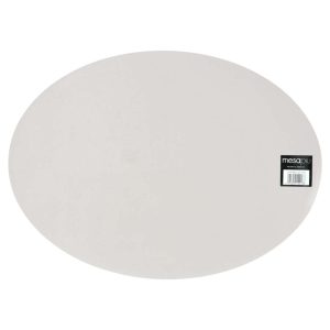 Mesapiu  Placemat Lederlook Light Grey Ovaal 45x33 Cm