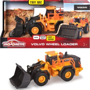 Majorette Grand Series Volvo Wiellader Constructie Metaal Licht en Geluid 21 cm Speelgoedvoertuig