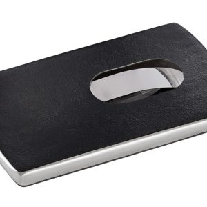 Sigel SI-VZ121 Visitekaartetui Zwart Lederlook "Snap" Voor Kaarten Tot 91x57mm