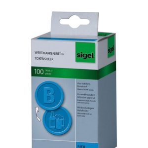 Sigel SI-WM005 Waardemunten Kunststof 100 Stuks 25mm Bier Blauw