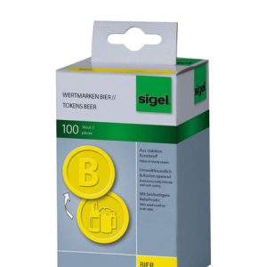 Sigel SI-WM004 Waardemunten Kunststof 100 Stuks 25mm Bier Geel