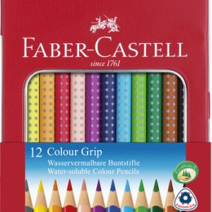 Faber Castell FC-112413 Kleurpotlood Faber-Castell GRIP Metalen Etui A 12 Stuks