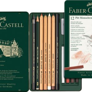 Faber Castell FC-112975 Pitt Monochrome Set Faber-Castell 12-delig Medium