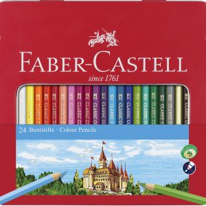 Faber Castell FC-115824 Kleurpotlood Faber-Castell Castle Zeskantig Metalen Etui Met 24 Stuks