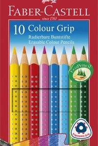 Faber Castell FC-116613 Kleurpotlood Faber-Castell GRIP 2001 Uitgumbaar Etui à 10 Stuks