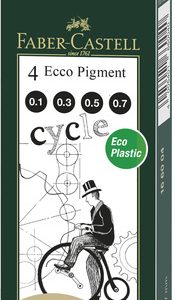 Faber Castell FC-166004 Tekenpen Ecco Pigment 4-delig Etui