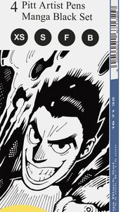 Faber Castell FC-167132 Tekenstift Pitt Artist Pen Manga 4-delig Etui Black