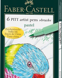 Faber Castell FC-167163 Tekenstift Faber-Castell Pitt Artist Pen Brush Etui A 6 Stuks Pastel