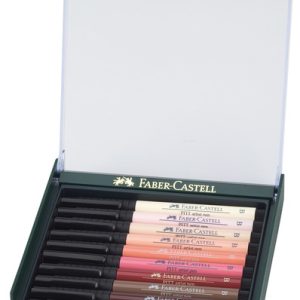 Faber Castell FC-267424 Tekenstift Faber-Castell Pitt Artist Pen Brush Set 12 Stuks Skin