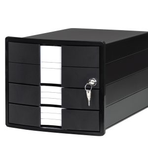 HAN HA-1018-13 Ladenkast Impuls Zwart 3 Dichte Laden, Afsluitbaar En Inzet