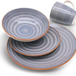 Michelino serviesset Grijs 16-delig voor 4 persoons borden