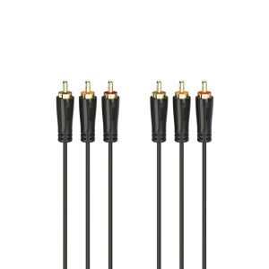Hama Audio-/videokabel 3 Cinch-stekkers - 3 Cinch-stekkers Verguld 1,5 M