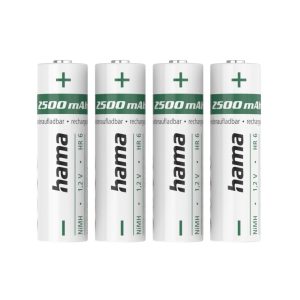Hama NiMH-accu&apos;s AA Mignon 2500 MAh 1,2 V 4 Stuks