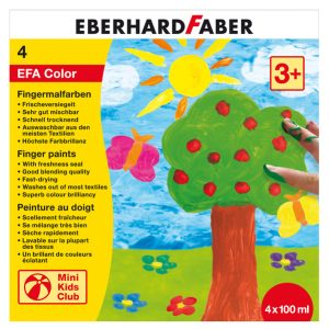 Eberhard Faber EF-578804 Vingerverf 100ml Geel, Rood, Blauw, Groen