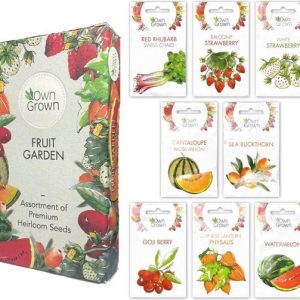 OwnGrown Fruitzadenset 8 verschillende soorten fruitplanten Voor tuin en balkon Eco-vriendelijke verpakking