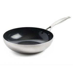 GreenPan Geneva Wokpan 28 cm RVS/Zwart