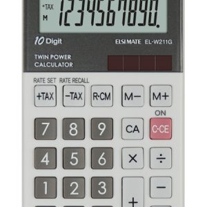 Citizen SH-ELW211GGY Calculator Sharp ELW211GGY Grijs Hand 10 Digit