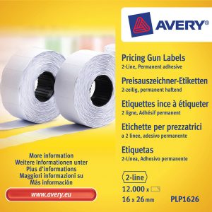 Avery AV-PLP1626 Prijstangetiketten Permanent 26x16mm Wit 10 Rol In Doos