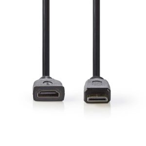Nedis CVGP34590BK02 High Speed Hdmi-kabel Met Ethernet Hdmi-mini-connector - Hdmi Female 0,2 M Zwart