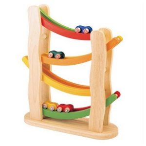 Pintoy Houten Regenboog Helling Autobaan + 4 Auto's