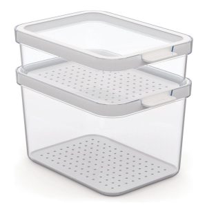 Rotho Cauma Set Koelkastorganizer 1.2L + 2.15L Transparant