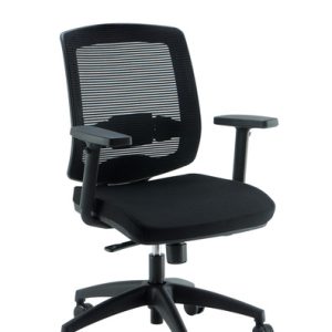 Linea Fabbrica New Malice 01 Zwart/Zwart Bureaustoel met 1D Armleuning