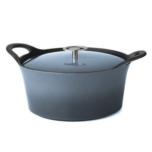 Cuisinox Volcan Gietijzeren Braadpan 24 cm 3.4L Denim Blue/Geëmailleerd