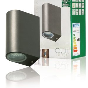 Ranex Ra-5000331 Led Buitenwandlamp van Roestvrijstaal met Twee Lichtpunten