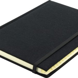 Kangaro K-5105 Alfabetboek A5 A-Z Linnen Hard Cover Zwart, 208 Pagina's, Leeslint, Elastiek