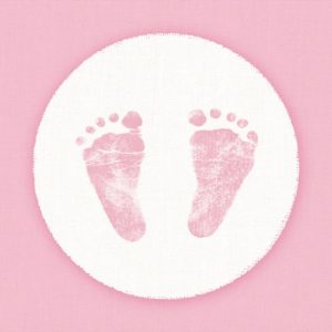 Ambiente Servetten Baby Voetjes 33 cm Roze