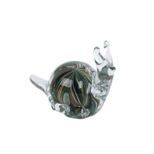 Sculptuur Glazen Slak 12.5x6.5x9.5 cm Bruin/Groen