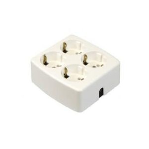 VB 61295 Tafelcontactdoos 4-Voudig + RA Zonder Snoer Schroefbaar Wit