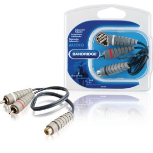 Bandridge BAL4600 Subwooferkabel 2x Rca Male - Rca Female 0.20 M Blauw