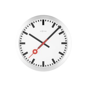 NeXtime NE-3998ST Wandklok Dia. 19 Cm, Geborsteld Aluminium, 'Station'