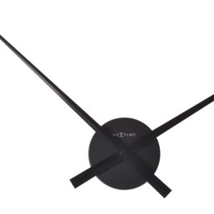 NeXtime NE-3074ZW Wandklok Dia. 48 Cm X 3 Cm, Aluminium, Zwart, 'Small Hands'