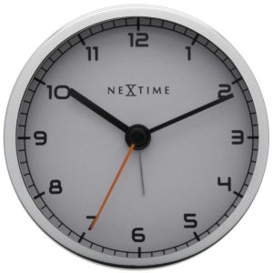 NeXtime NE-5194WI Wekker 9 X 9 X 7.5 Cm, Metaal, Wit, 'Company Alarm'