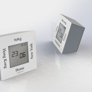 NeXtime NE-5190WI Alarmklok 7,4x4x7,4cm Metaal, Wit, 'Turn4Time'