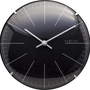 NeXtime NE-3506ZW Wandklok Big Stripe Ø20 Glas Zwart