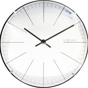 NeXtime NE-3506WI Wandklok Big Stripe Ø20 Glas Wit