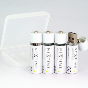 NeXtime NE-AABAT003 Oplaadbare AA USB-Batterij Blister A 4 Stuks