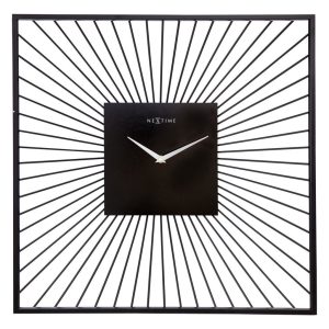 NeXtime Wandklok Vierkant 45x45x15 cm Zwart/Metaal