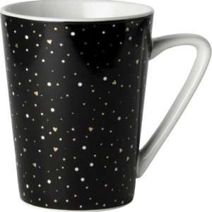 Dutch Rose Loft Zwart-Wit Mok Zwart met Glitters 31 cl