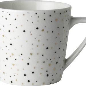 Dutch Rose Loft Zwart-Wit Koffiemok Wit met Glitters 20cl