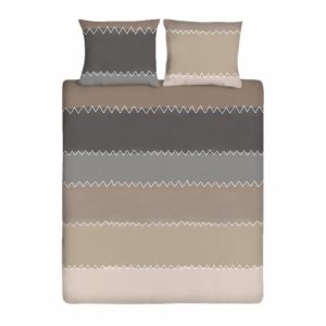 Ten Cate Katoenen Eenpersoons Dekbedovertrek Zig Zag 140x200/220 cm Taup