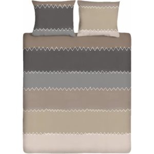 Ten Cate Katoenen Lits-Jumeaux Dekbedovertrek Zig Zag 240x220/220 cm Taupe