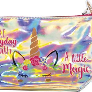 Unicorn Kinder Toilettasje Etui Make-up Tasje Holografisch met Unicorn Print 19.5x13cm